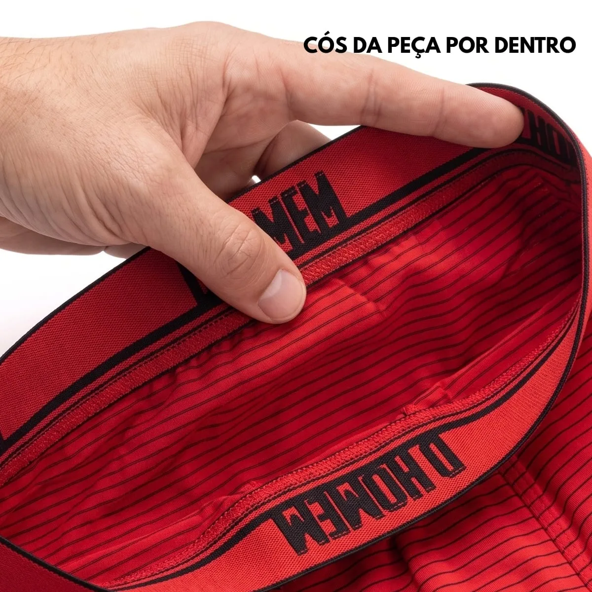 Cueca Boxer Masculina em Microfibra Listrada com Cós Largo e Forro Duplo - Imagem 7