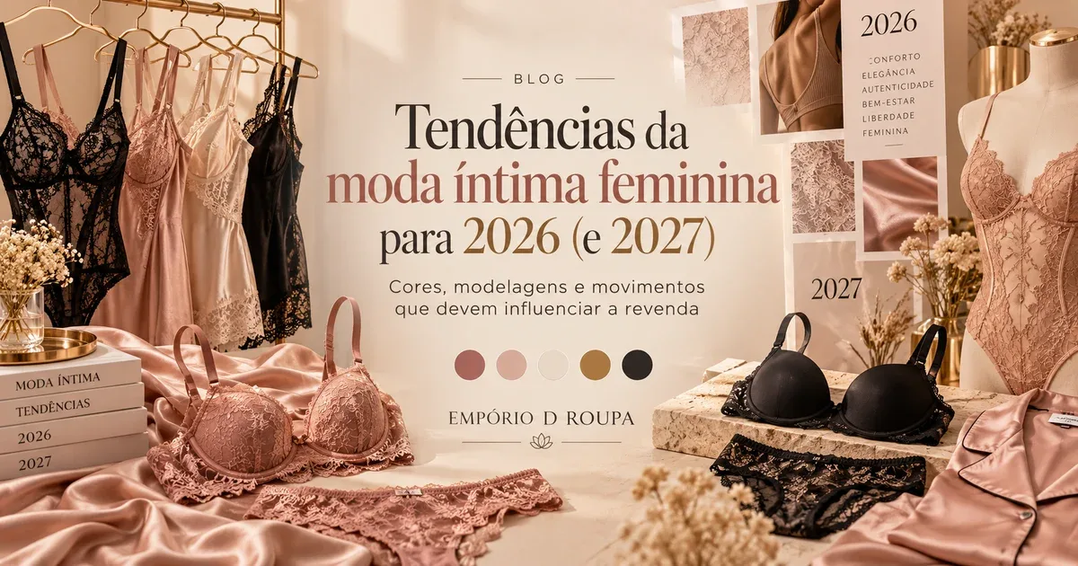 Tendências da moda íntima feminina 2026: calcinhas de cintura alta, renda e baby dolls para revenda – Empório D Roupa