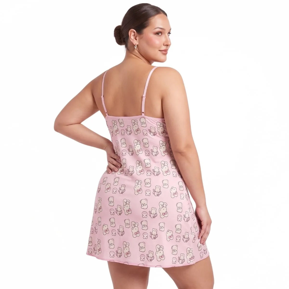 Camisola Plus Size em Liganete com Laço e Alças Finas - Imagem 6
