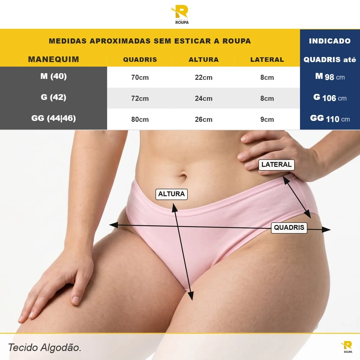 Calcinha em Algodão com Cobertura Ampla e Forro de Algodão - Imagem 9