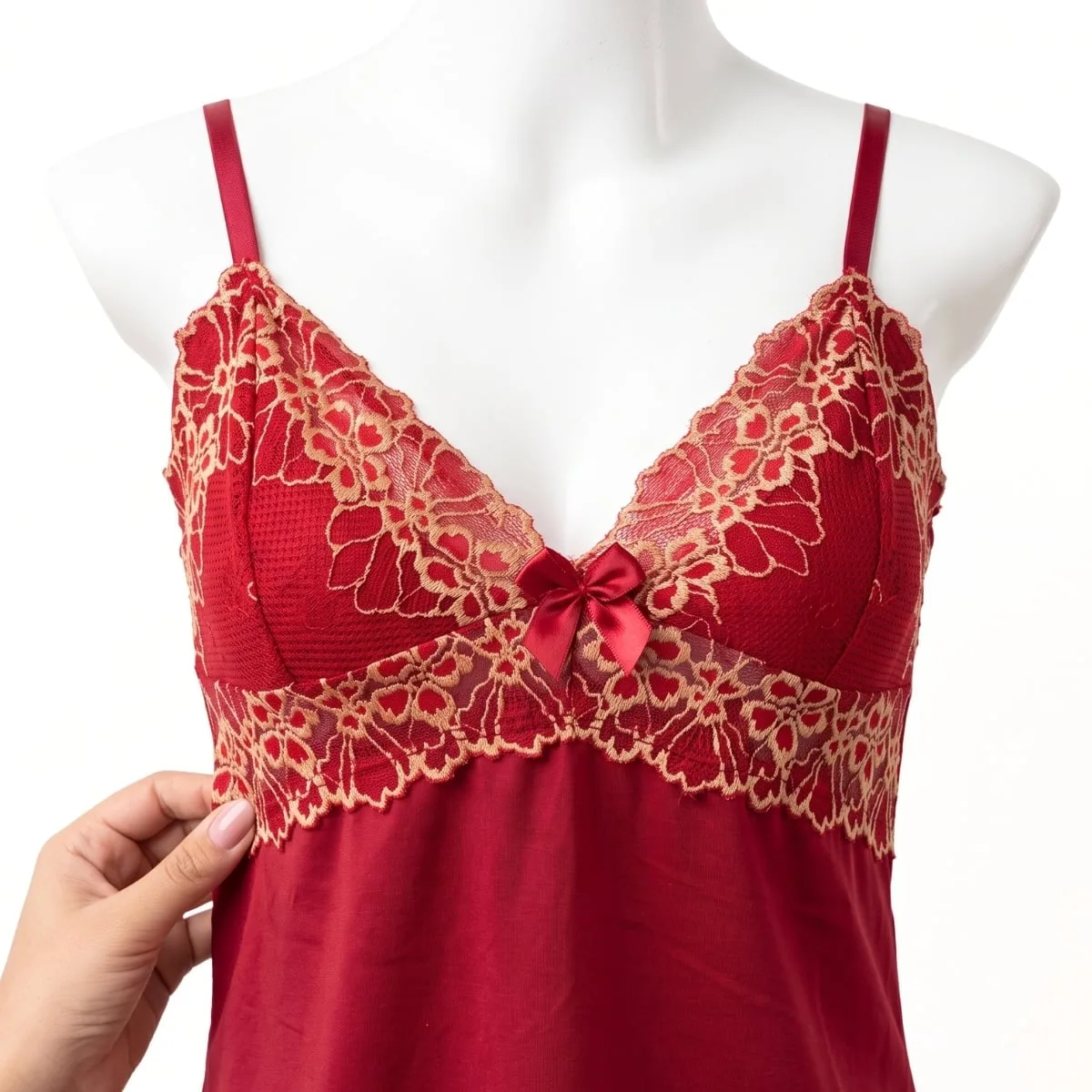 Baby Doll Feminino Tata em Romantic com Renda Floral no Busto, Alças Reguláveis e Short Liso - Imagem 2