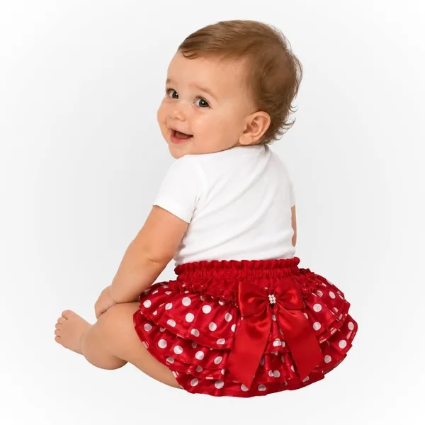 Calcinha Bunda Rica Bebê com Babados e Laço