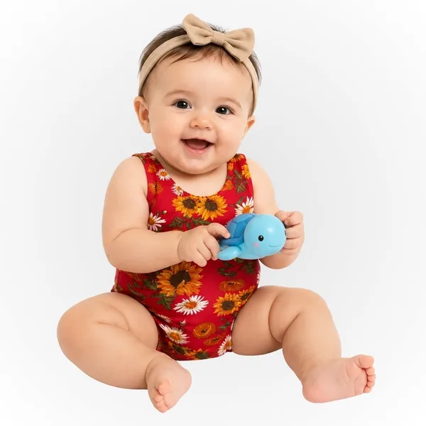 Maiô Bebê Lycra Estampado Moda Praia Infantil