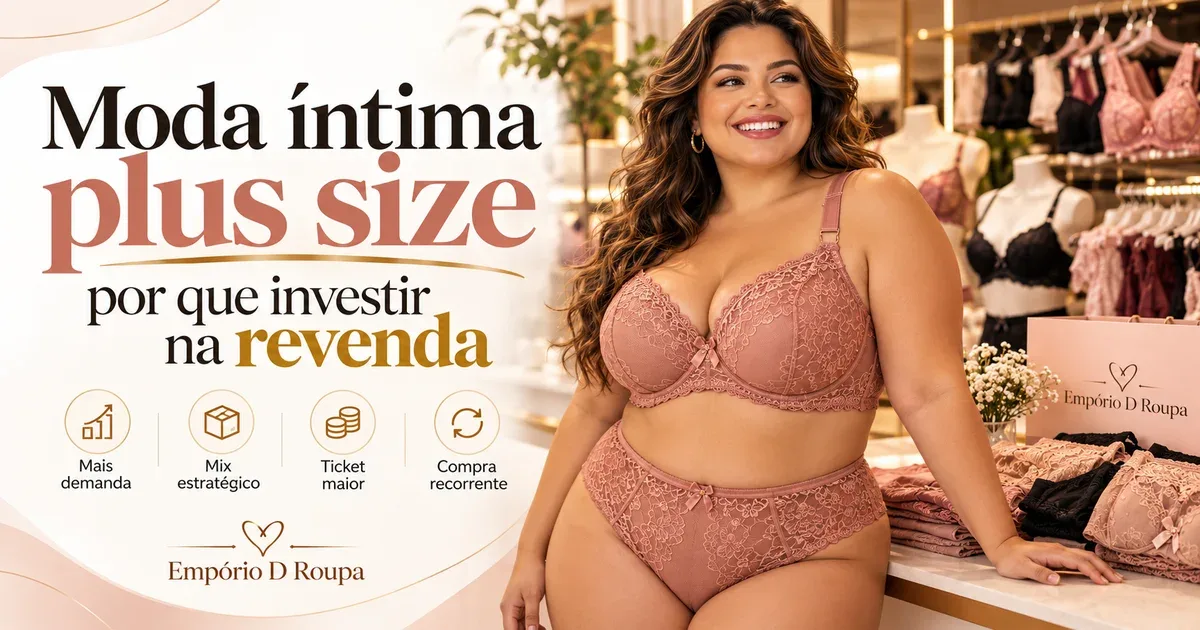 Moda íntima plus size para revenda: conjunto de lingerie em renda em tamanho plus size – Empório D Roupa