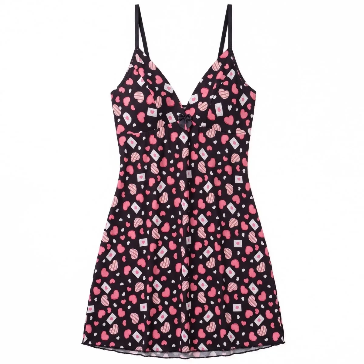 Camisola Feminina de Liganete com Decote e Alças Finas Confortável para Dormir - Imagem 2