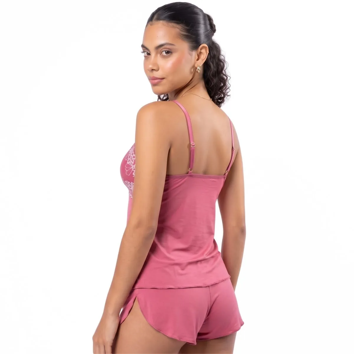 Baby Doll Feminino Tata em Romantic com Renda Floral no Busto, Alças Reguláveis e Short Liso - Imagem 5
