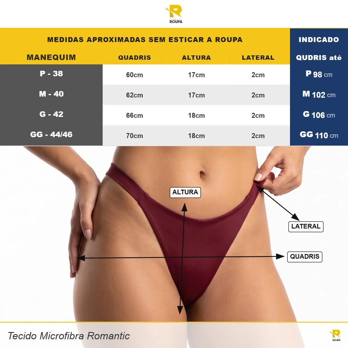 Calcinha Fio Duplo em Microfibra Romantic com Laterais Finas e Forro em Algodão - Imagem 8