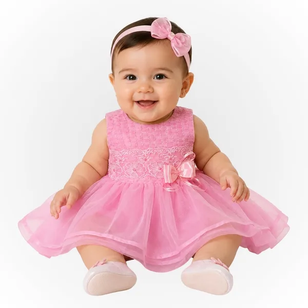 Vestido Bebê Batizado - Un Babalu