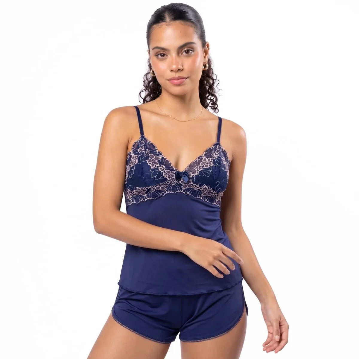 Baby Doll Feminino Tata em Romantic com Renda Floral no Busto, Alças Reguláveis e Short Liso - Imagem 8