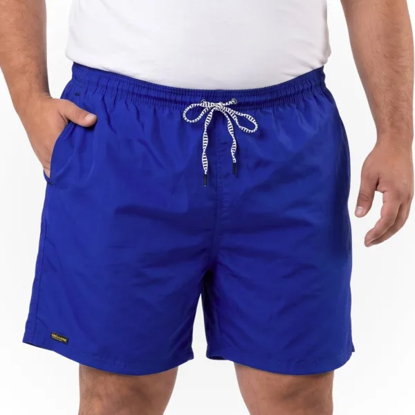 Short Masculino Plus Size Tactel com Elástico, Cordão e Bolso Traseiro