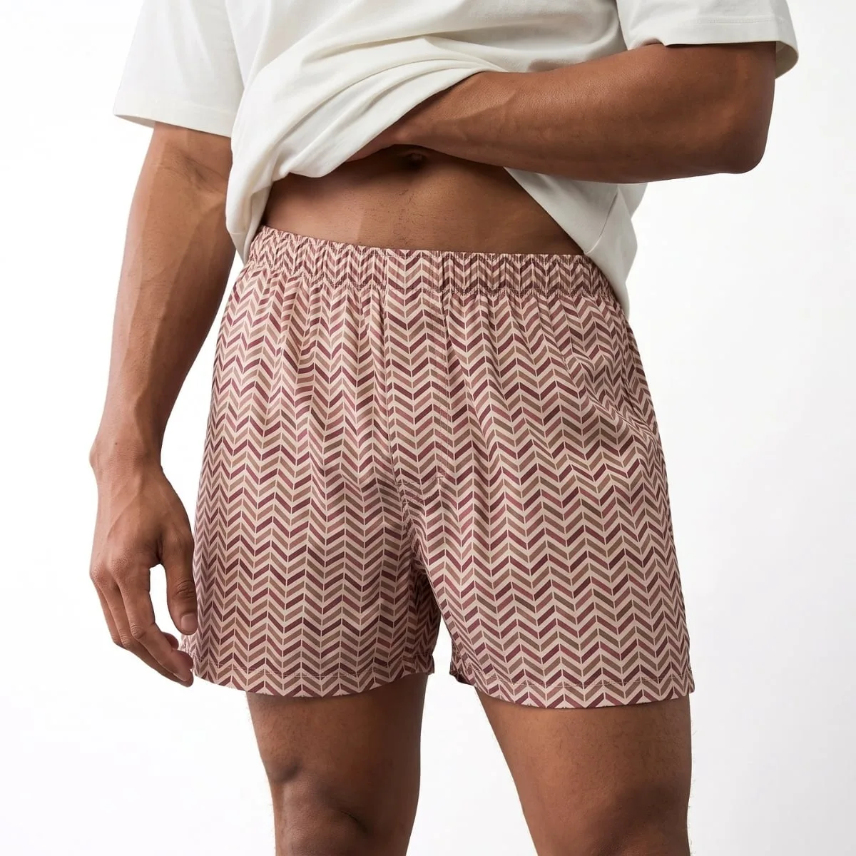 Cueca Samba Canção Masculina em Poliéster Estampada com Cós Elástico