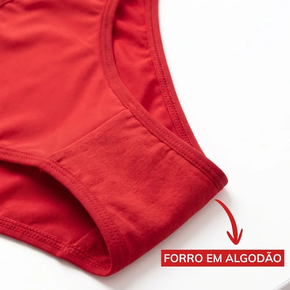 Calcinha Tanga Básica Feminina em Microfibra Poliéster com Forro de Algodão - Imagem 9