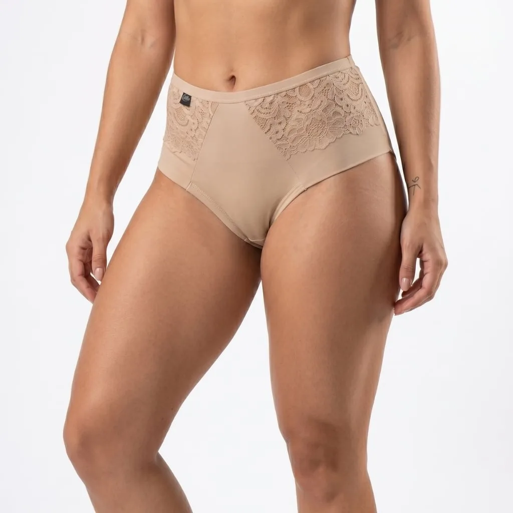 Calcinha Poliamida com Renda Feminina Lateral Larga