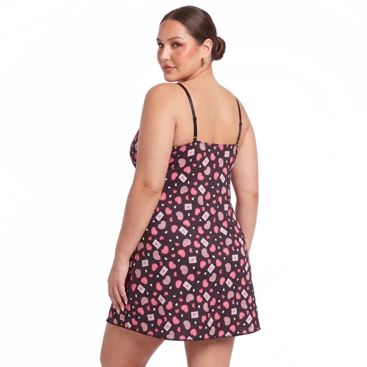 Camisola Plus Size em Liganete com Laço e Alças Finas - Imagem 7