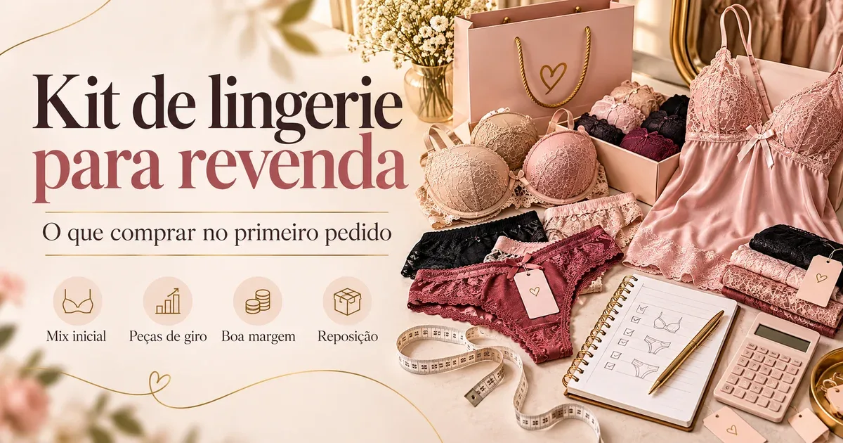Kit de lingerie para revenda: sutiãs, calcinhas de renda, camisola e planejamento do primeiro pedido – Empório D Roupa