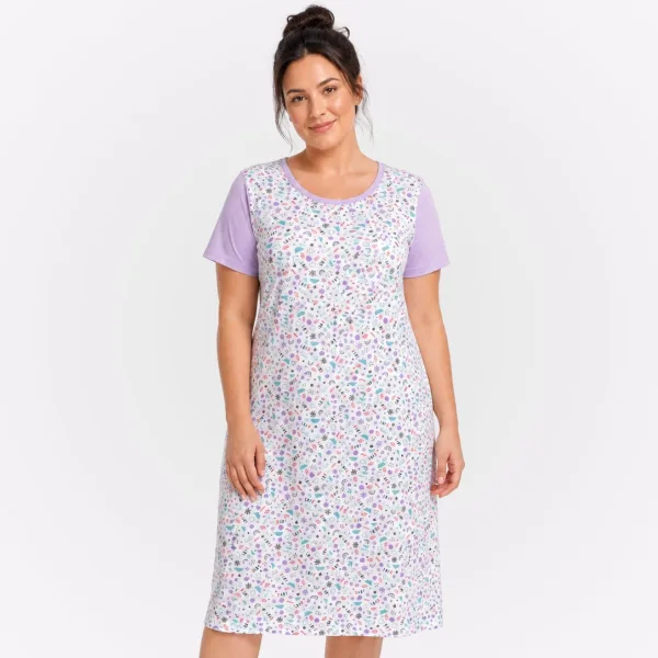 Camisola Feminina em Suede Estampada com Manga Curta