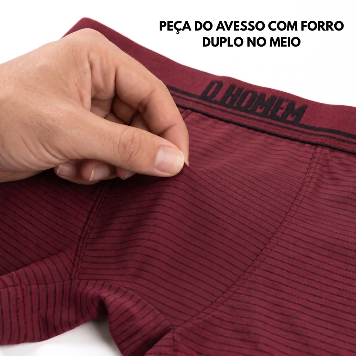 Cueca Boxer Masculina em Microfibra Listrada com Cós Largo e Forro Duplo - Imagem 8